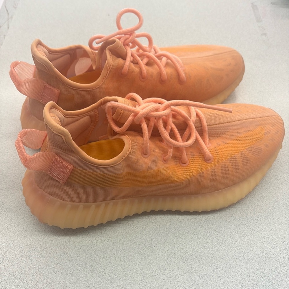 Adidas Yeezy Boost 350 V2 Onyx Orange Sneakers, Mens Size 8